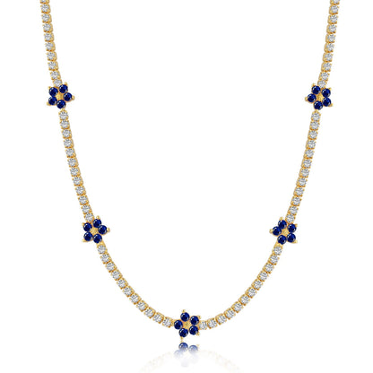 [LuckyStar]Luxurious Colorful Flower Tennis Necklace
