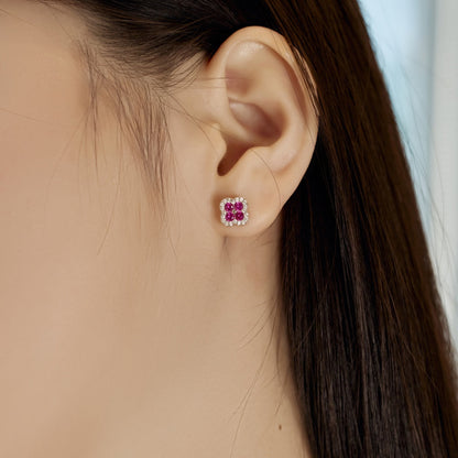 [LuckyStar]Four-Leaf Clover Flower Shaped Earrings
