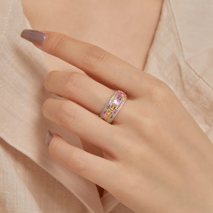 [LuckyStar]Radiant Colorful Radiant Cut Daily Ring