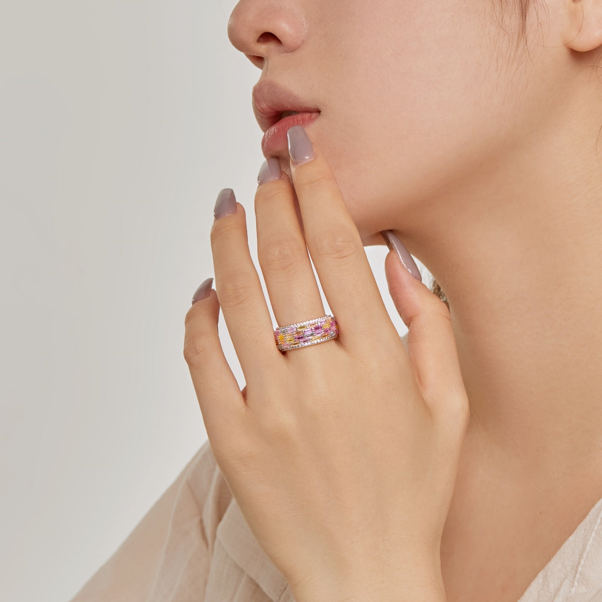 [LuckyStar]Radiant Colorful Radiant Cut Daily Ring