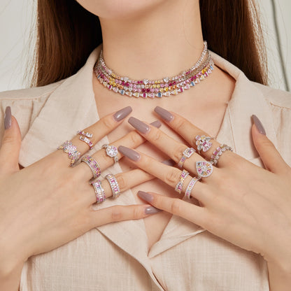 [LuckyStar]Radiant Colorful Radiant Cut Daily Ring