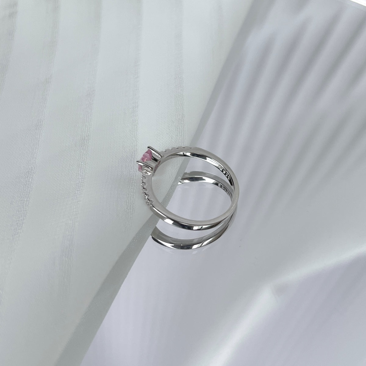 [LuckyStar]0.5 Carat CaratEternity Charming Heart Shape Lover Ring