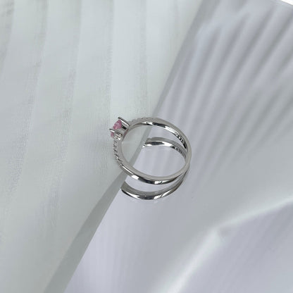 [LuckyStar]0.5 Carat CaratEternity Charming Heart Shape Lover Ring