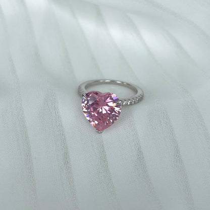 [LuckyStar] 6,0 Karat luxuriöser funkelnder romantischer Herzschliff-Liebhaberring