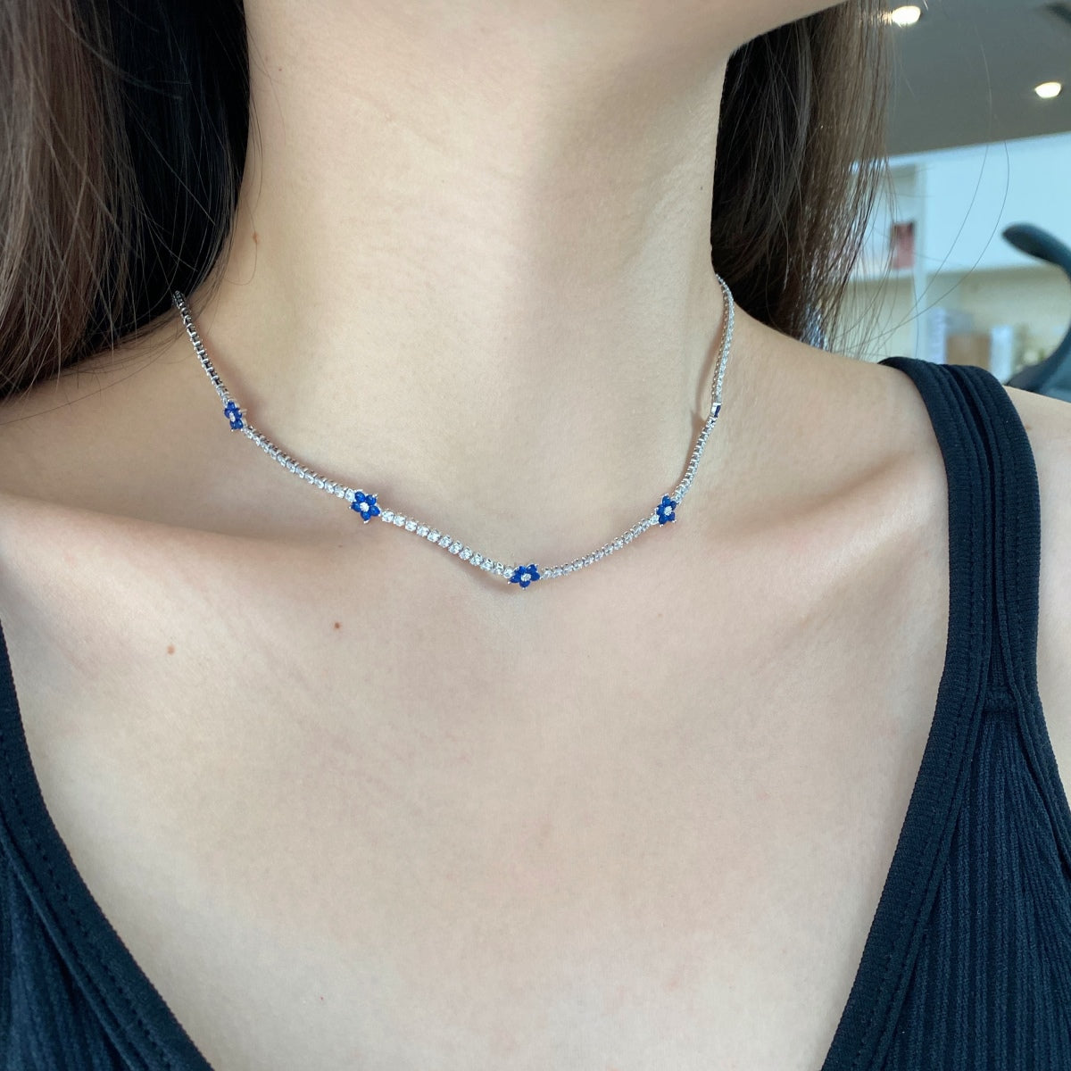 [LuckyStar]Luxurious Colorful Flower Tennis Necklace
