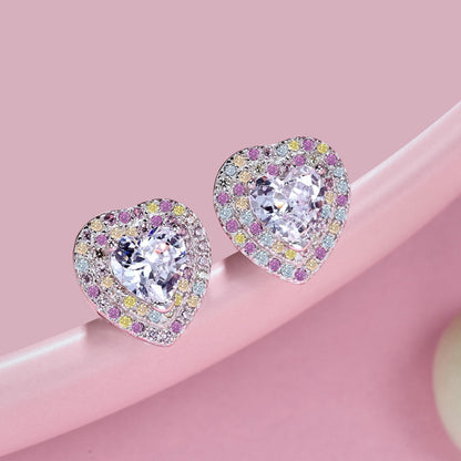 [LuckyStar]Dazzling Heart Shape Lover Earrings