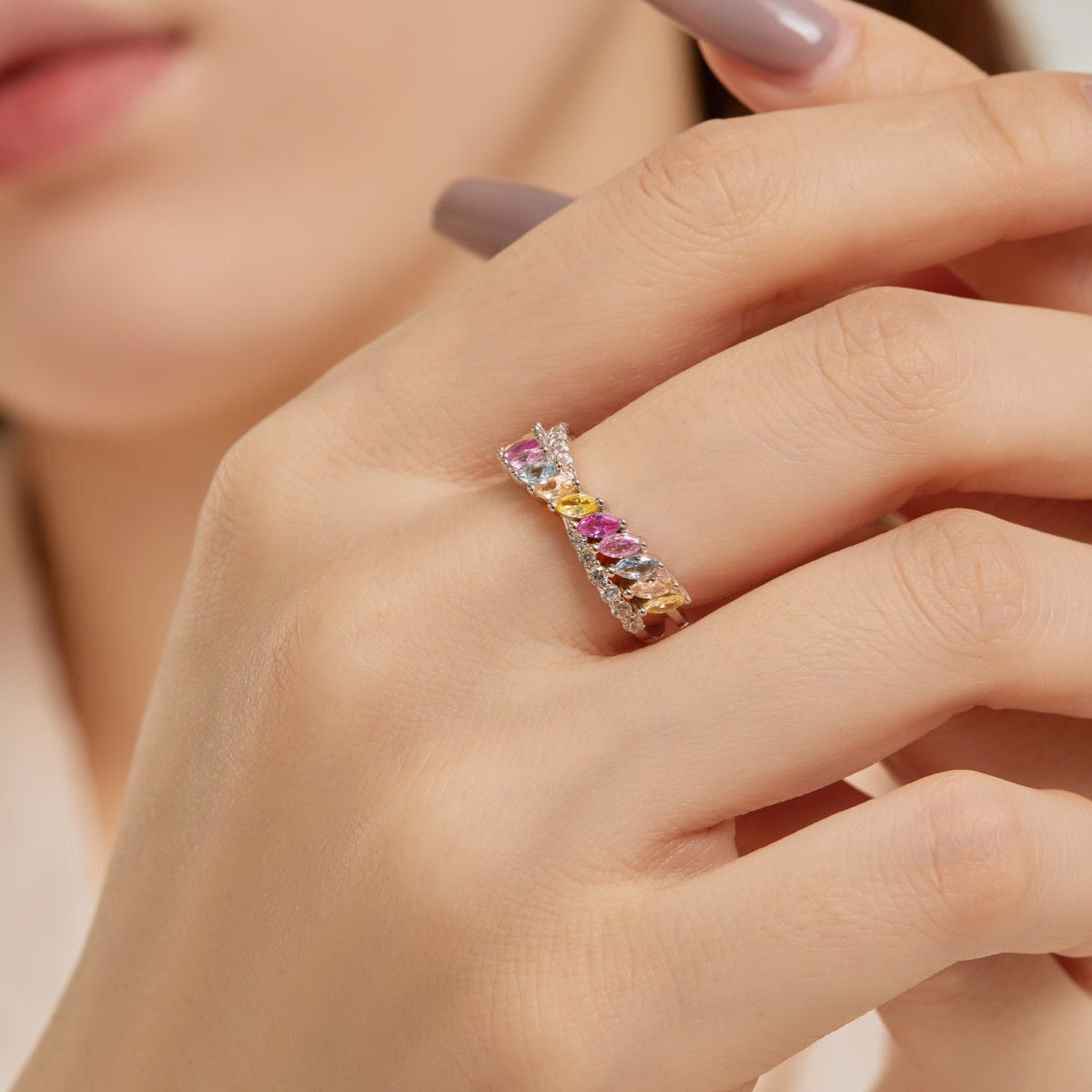 [LuckyStar]Unique Colorful Marquise Cut Daily Ring