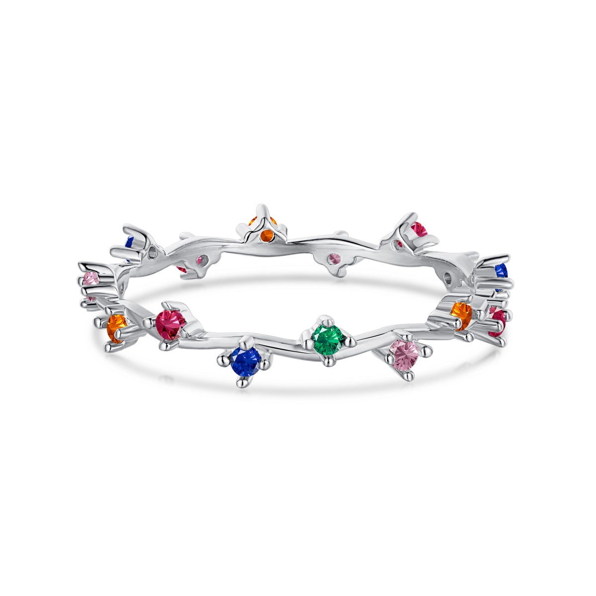 [LuckyStar]Radiant Colorful Round Cut Daily Ring
