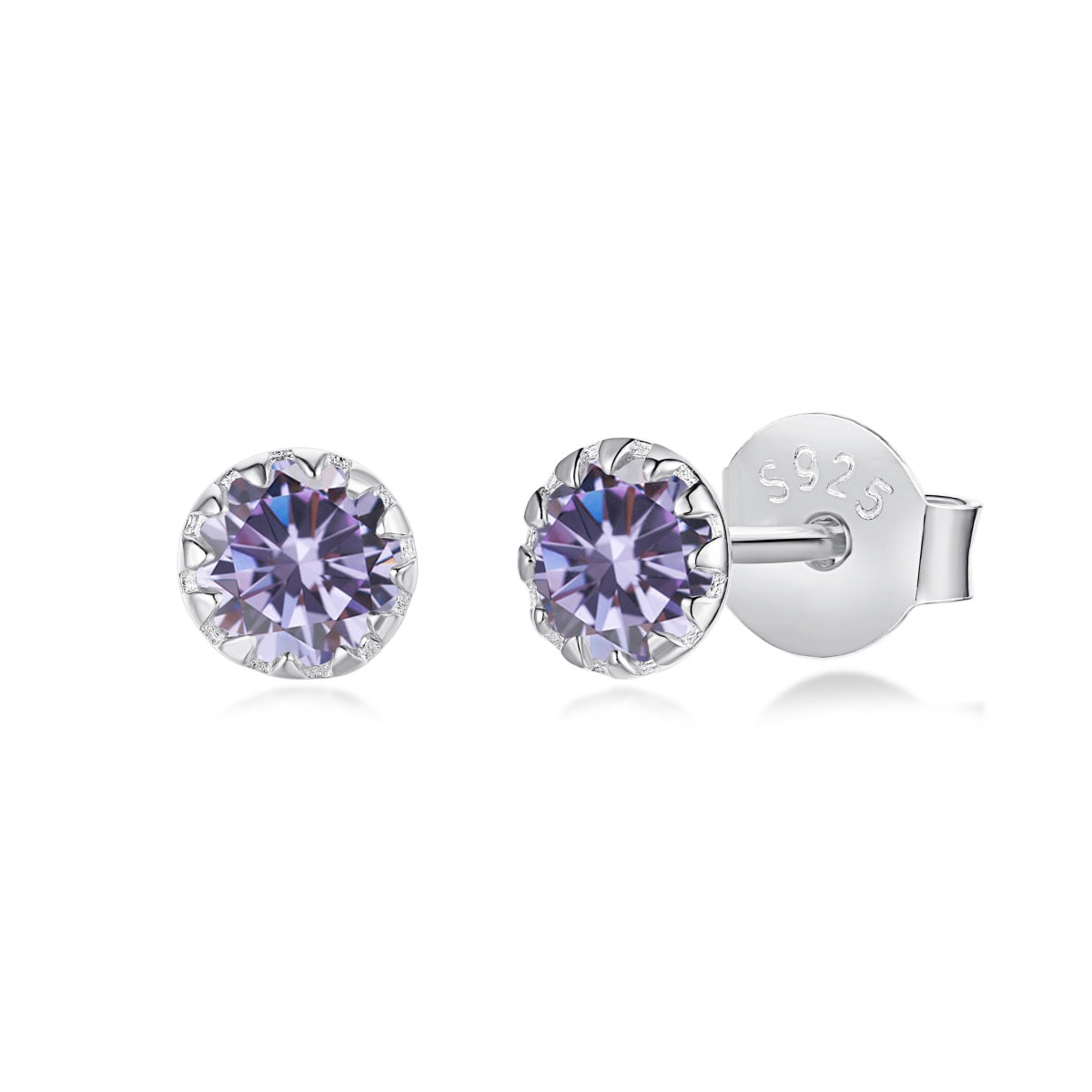 [LuckyStar]Sparkling Colorful Round Shape Earrings