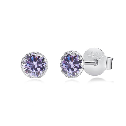 [LuckyStar]Sparkling Colorful Round Shape Earrings