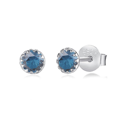 [LuckyStar]Sparkling Colorful Round Shape Earrings