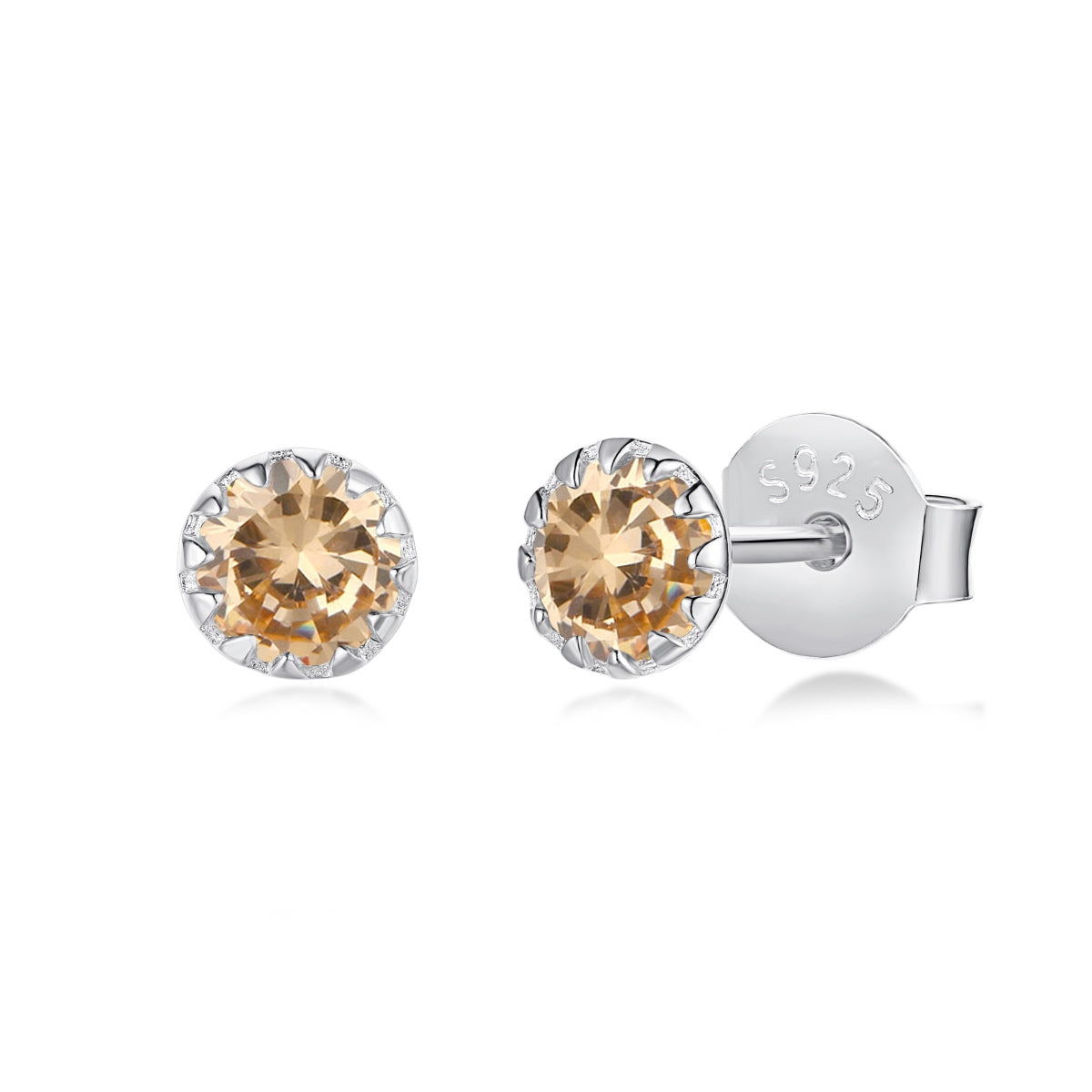 [LuckyStar]Sparkling Colorful Round Shape Earrings