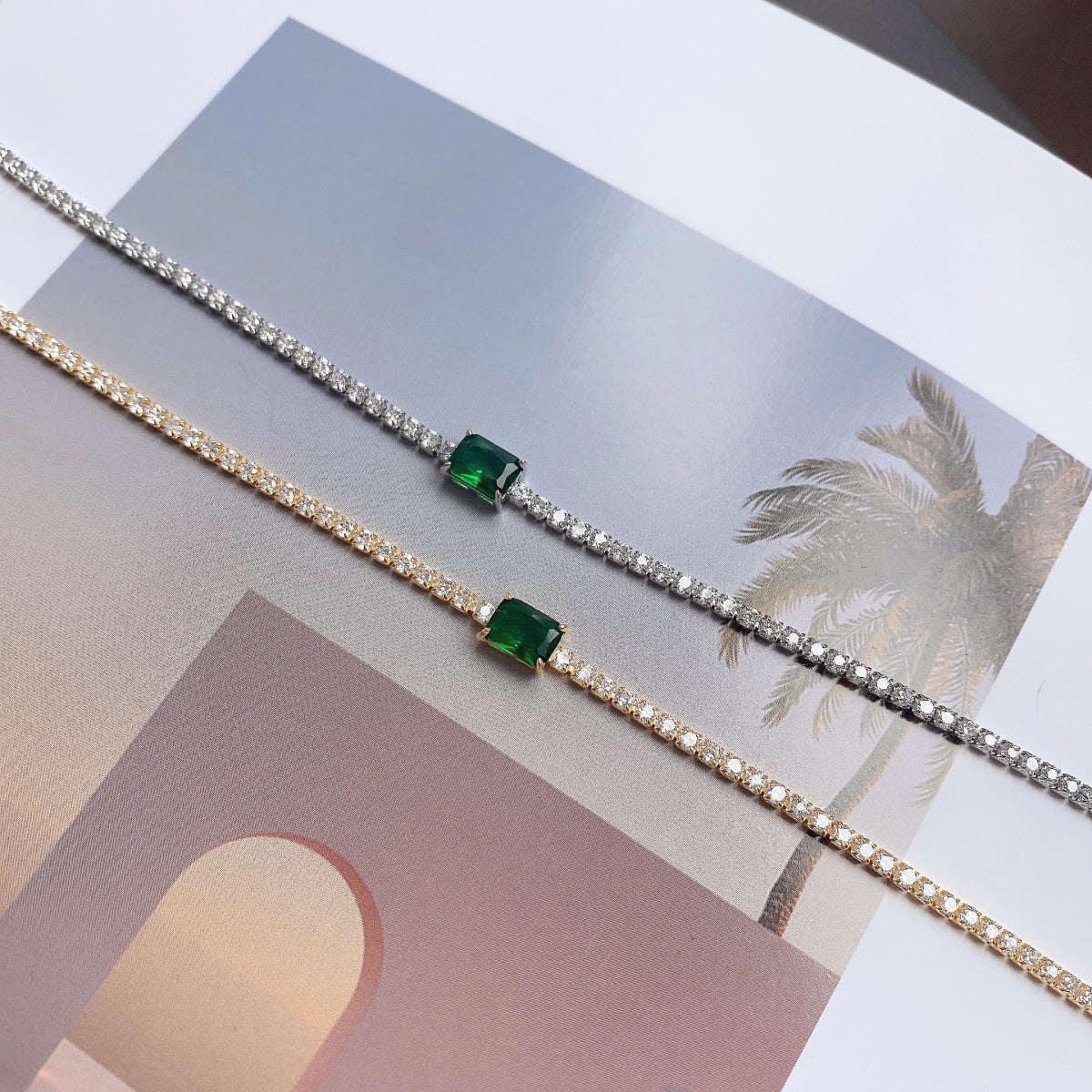 [LuckyStar]1.0 Carat Unique Emerald Cut Banquet Bracelet