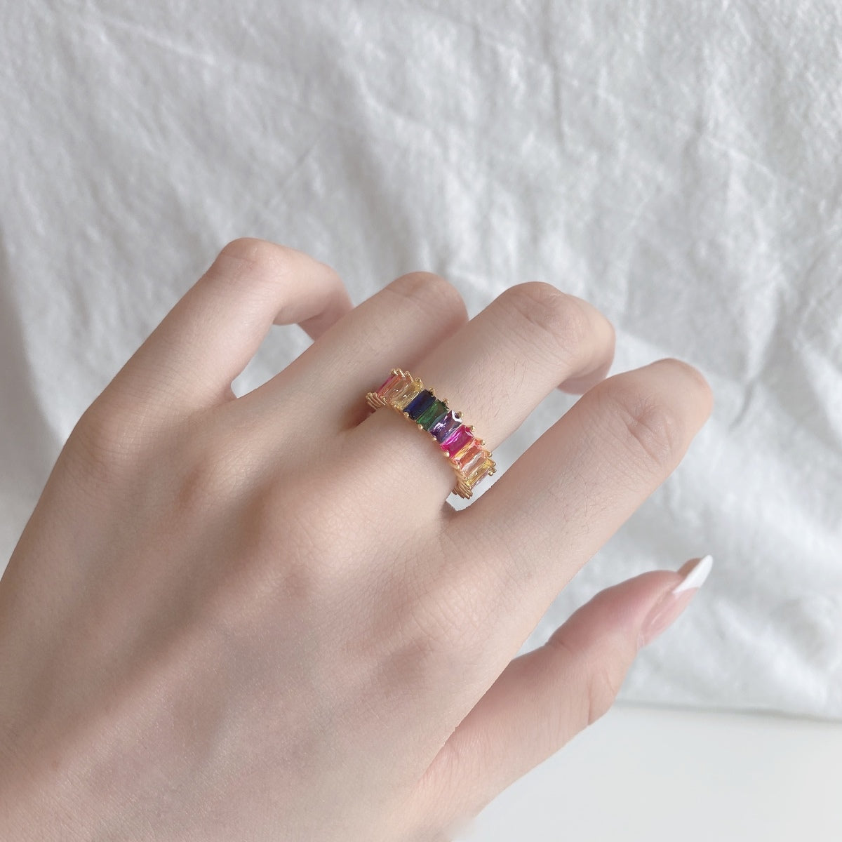 [LuckyStar]Unique Colorful Radiant Cut RIng