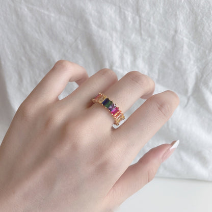 [LuckyStar]Unique Colorful Radiant Cut RIng
