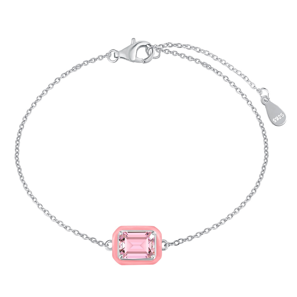 [LuckyStar]2.0 Carat Sparkling Colorful Emerald Cut Daily Bracelet