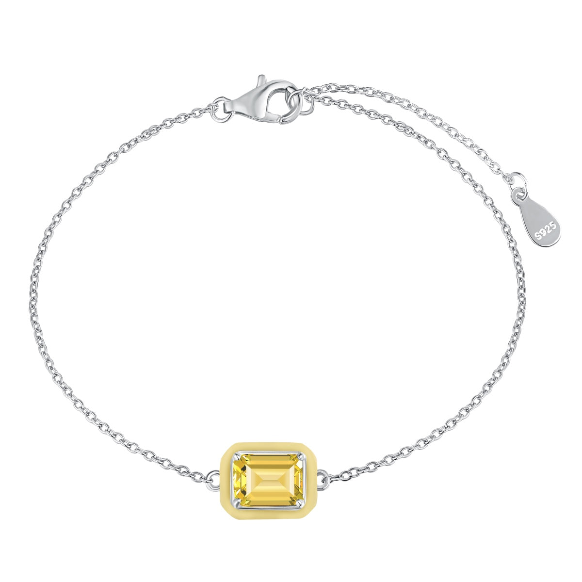 [LuckyStar]2.0 Carat Sparkling Colorful Emerald Cut Daily Bracelet