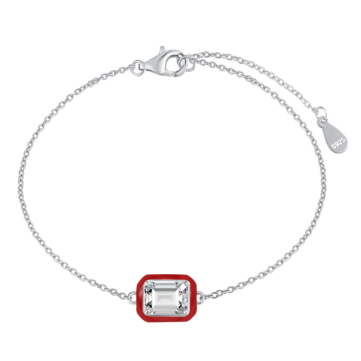 [LuckyStar]2.0 Carat Sparkling Colorful Emerald Cut Daily Bracelet