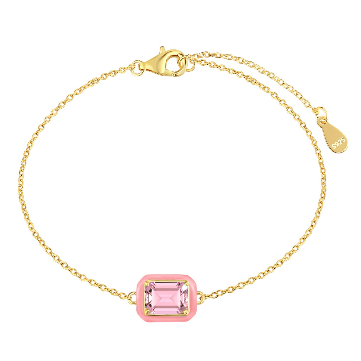 [LuckyStar]2.0 Carat Sparkling Colorful Emerald Cut Daily Bracelet