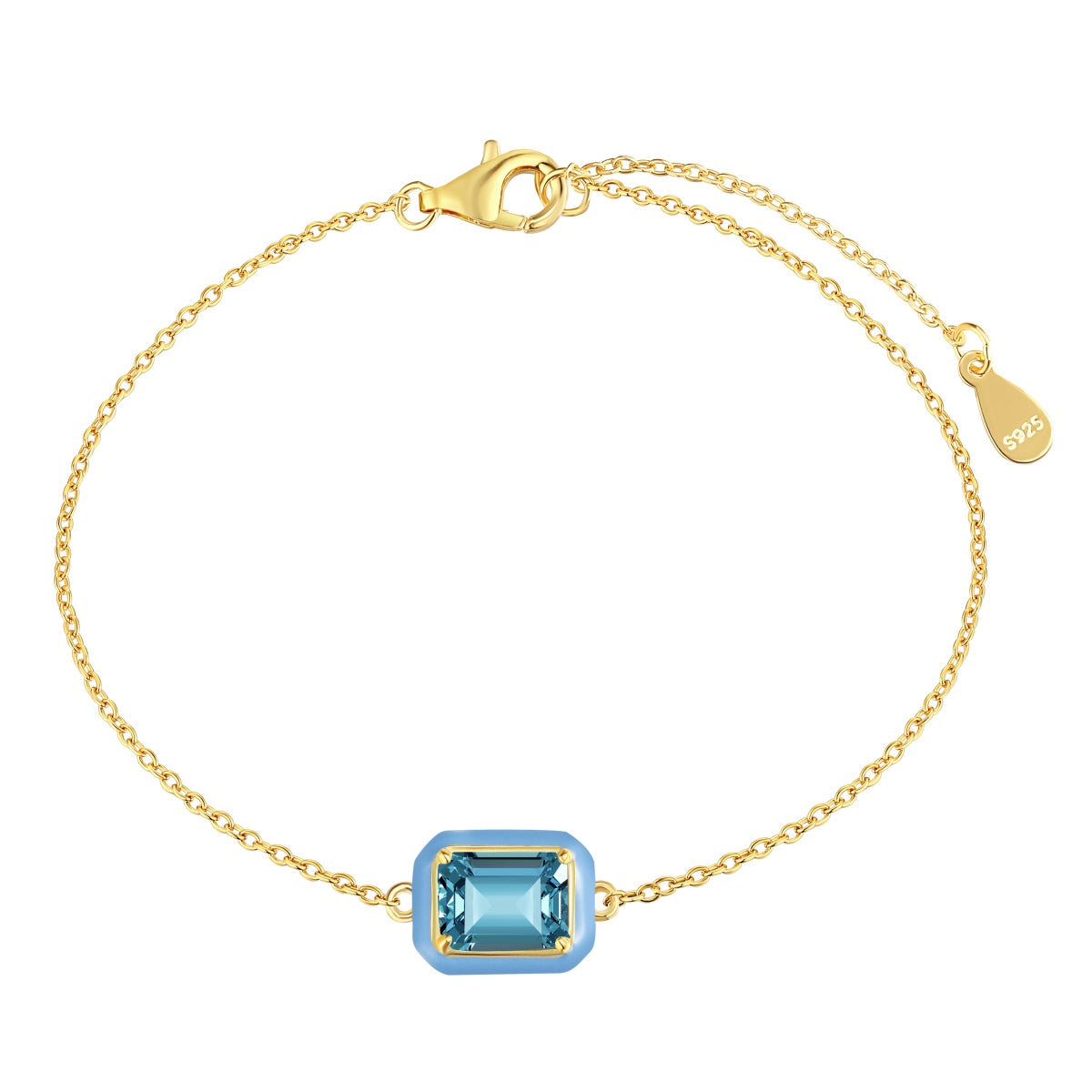[LuckyStar]2.0 Carat Sparkling Colorful Emerald Cut Daily Bracelet