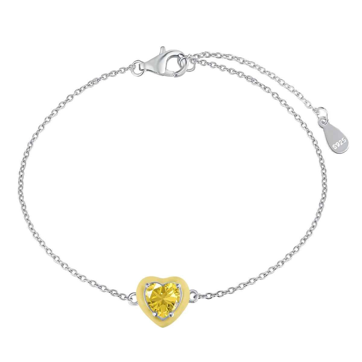[LuckyStar]Sparkling Romantic Heart Shape Lover Bracelet