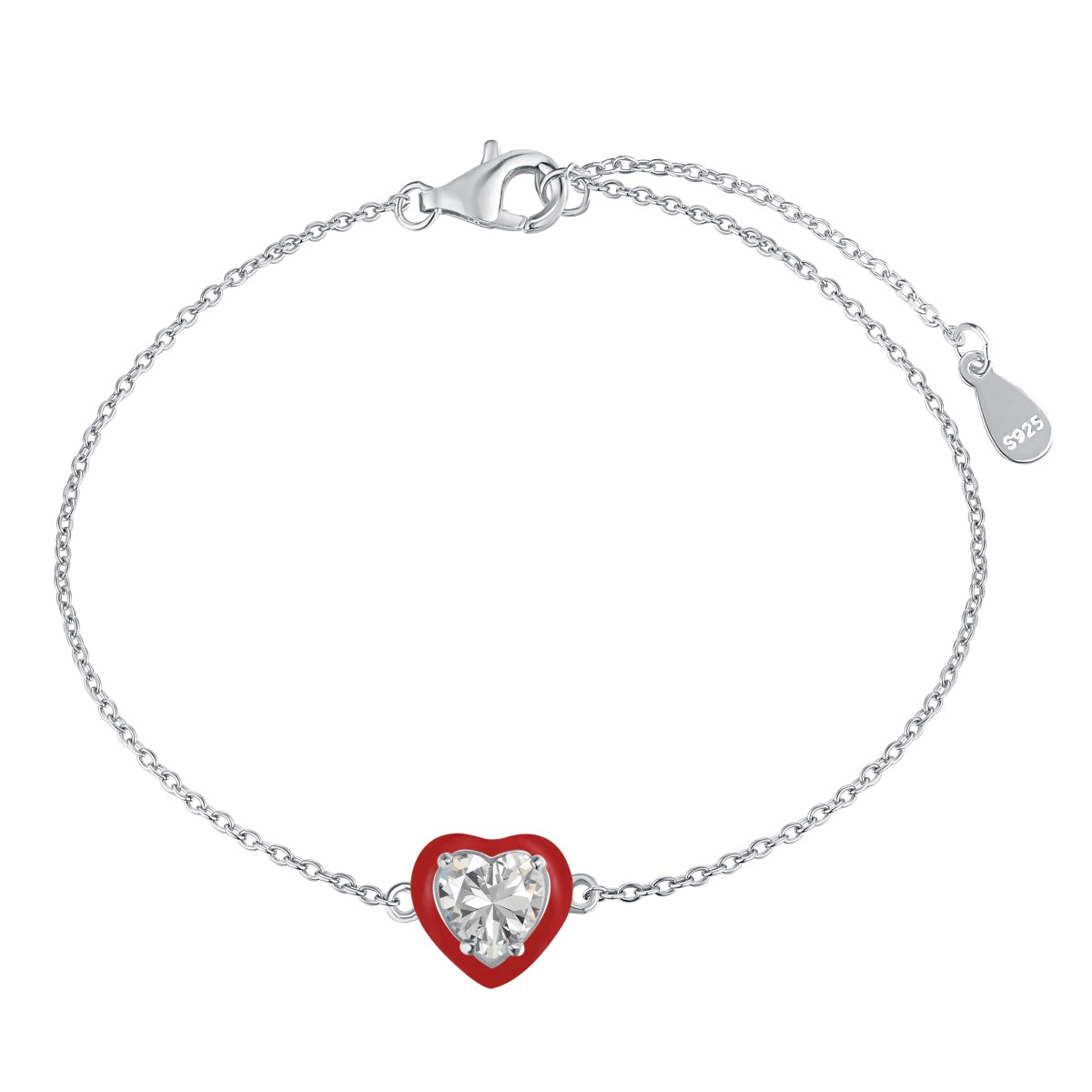 [LuckyStar]Sparkling Romantic Heart Shape Lover Bracelet