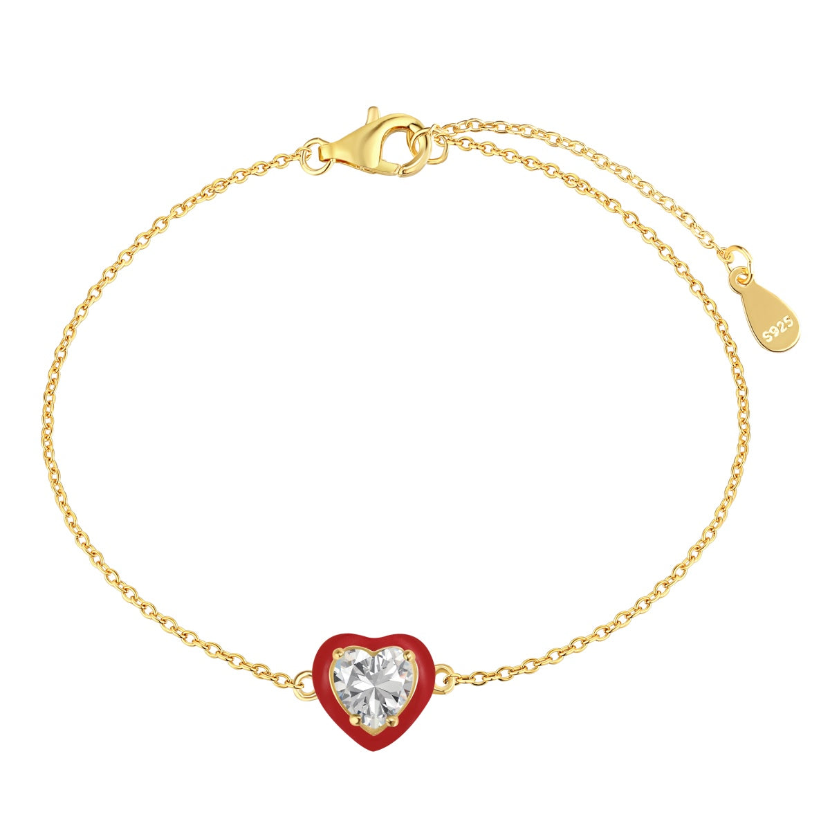 [LuckyStar]Sparkling Romantic Heart Shape Lover Bracelet