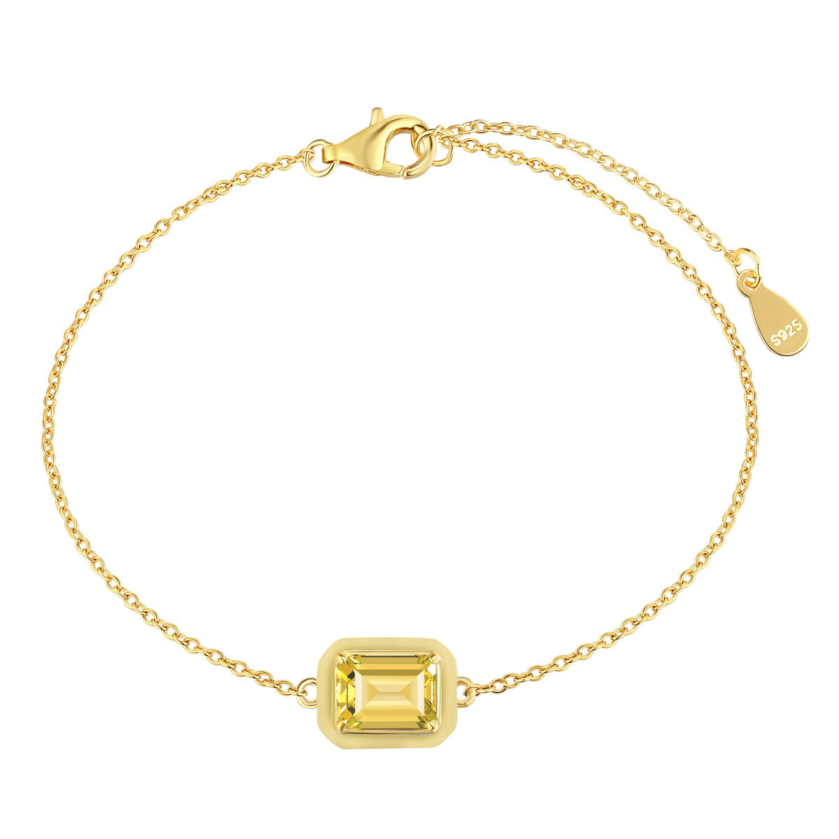 [LuckyStar]2.0 Carat Sparkling Colorful Emerald Cut Daily Bracelet