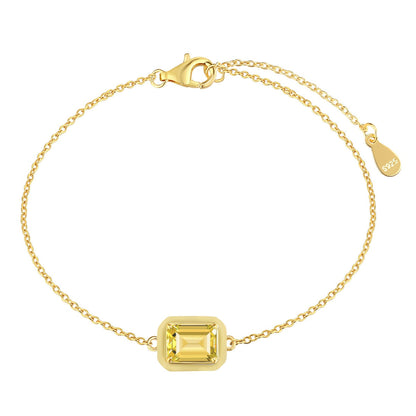 [LuckyStar]2.0 Carat Sparkling Colorful Emerald Cut Daily Bracelet