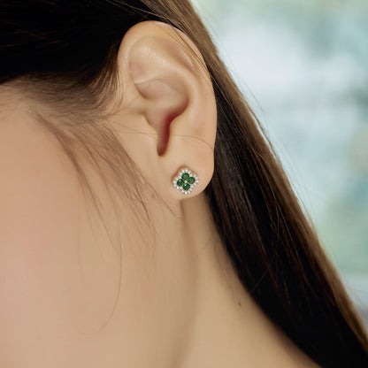 [LuckyStar]Four-Leaf Clover Flower Shaped Earrings