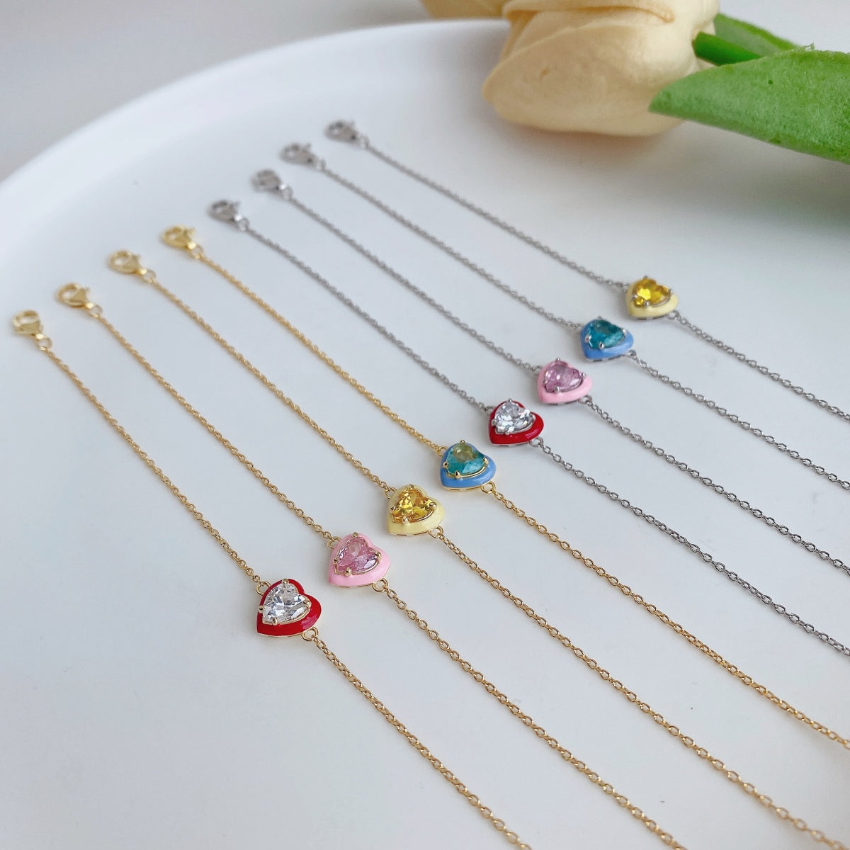 [LuckyStar]Sparkling Romantic Heart Shape Lover Bracelet