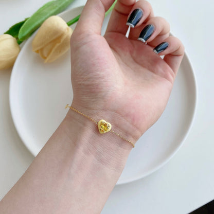 [LuckyStar]Sparkling Romantic Heart Shape Lover Bracelet