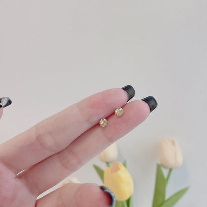 [LuckyStar]Sparkling Colorful Round Shape Earrings