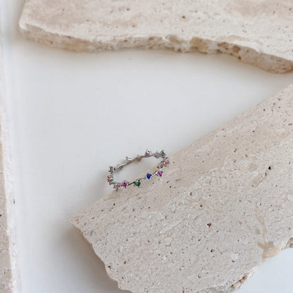 [LuckyStar]Radiant Colorful Round Cut Daily Ring