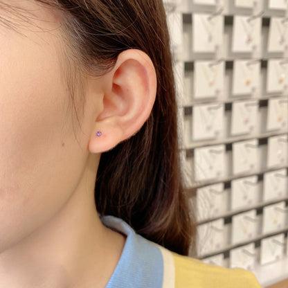 [LuckyStar]Delicate Solitaire Earrings