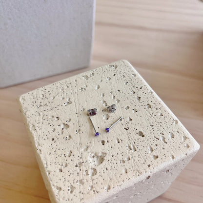 [LuckyStar]Delicate Solitaire Earrings