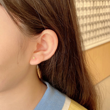 [LuckyStar]Delicate Solitaire Earrings