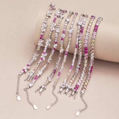[LuckyStar]Delicate Colorful Rainbow Tennis Chain