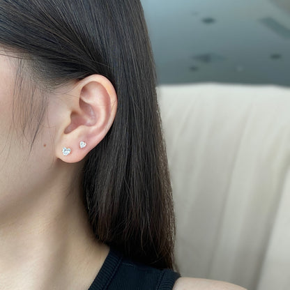 [LuckyStar]Sparkling Heart Shaped Simple Earrings