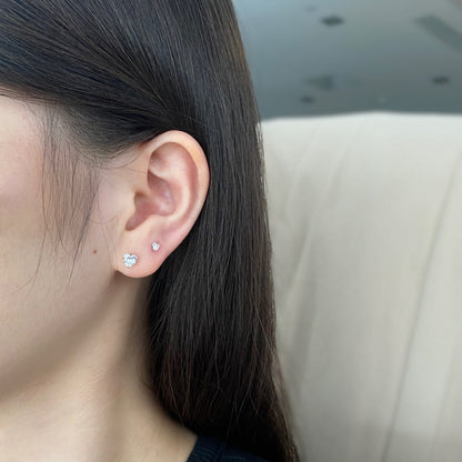 [LuckyStar]Sparkling Heart Shaped Simple Earrings