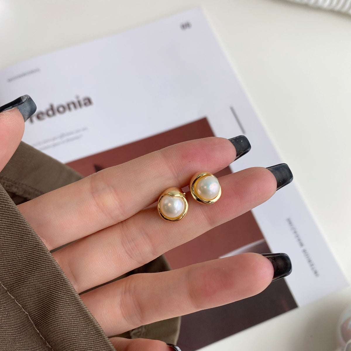 [LuckyStar]Dainty Bread Pearl Earrings