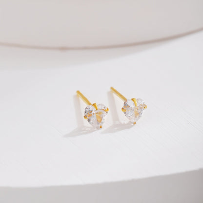 [LuckyStar]Sparkling Heart Shaped Simple Earrings