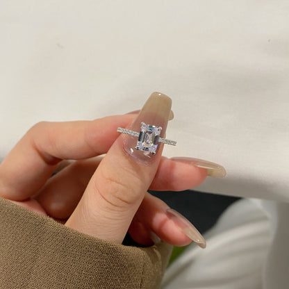 [LuckyStar] 2,0 Karat funkelnder Partyring im verzierten Radiantschliff