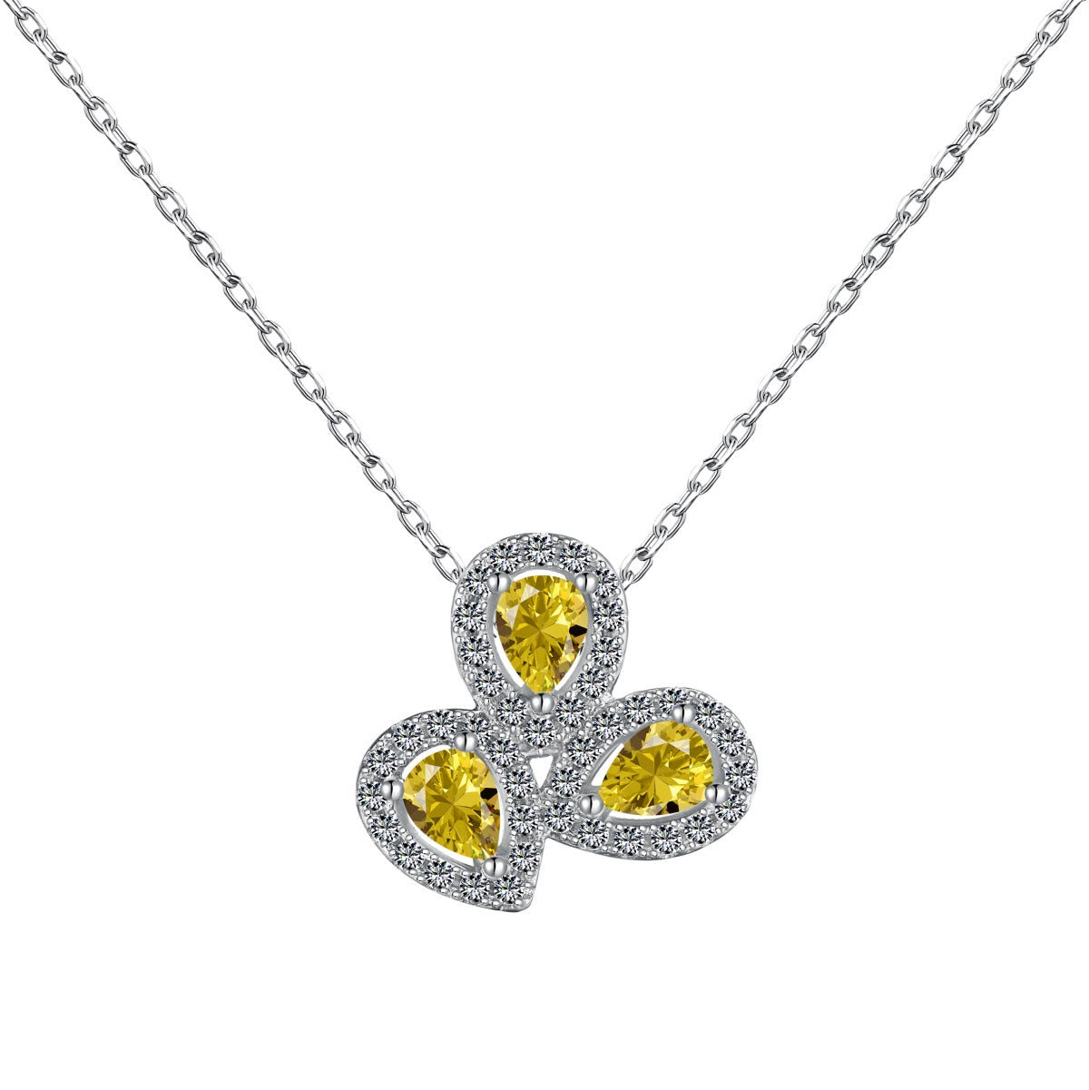 [LuckyStar]Elegant Flower Shape Pear Cut Necklace