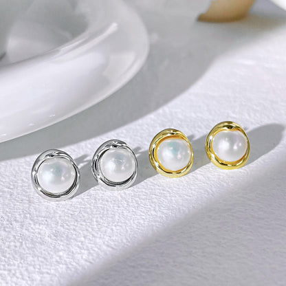 [LuckyStar]Dainty Bread Pearl Earrings