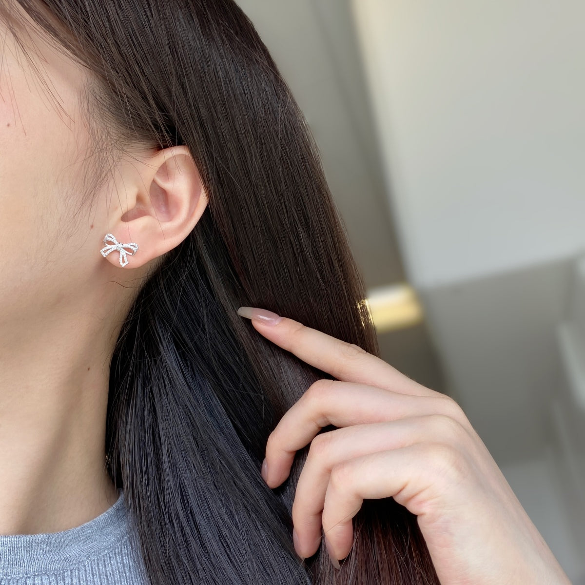 [LuckyStar]Dainty Bow Shape Earrings