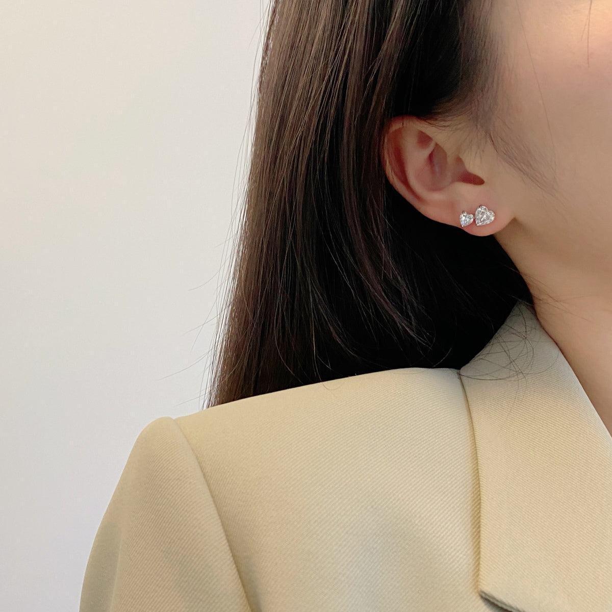 [LuckyStar]Double Heart-Shape Classic Princess Style Earrings