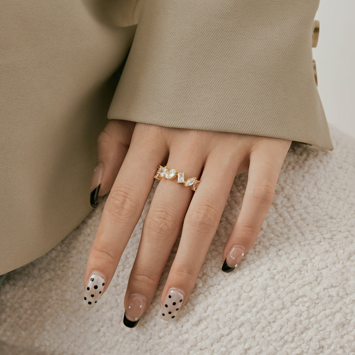 [LuckyStar]Delicate Multi Cut Ring
