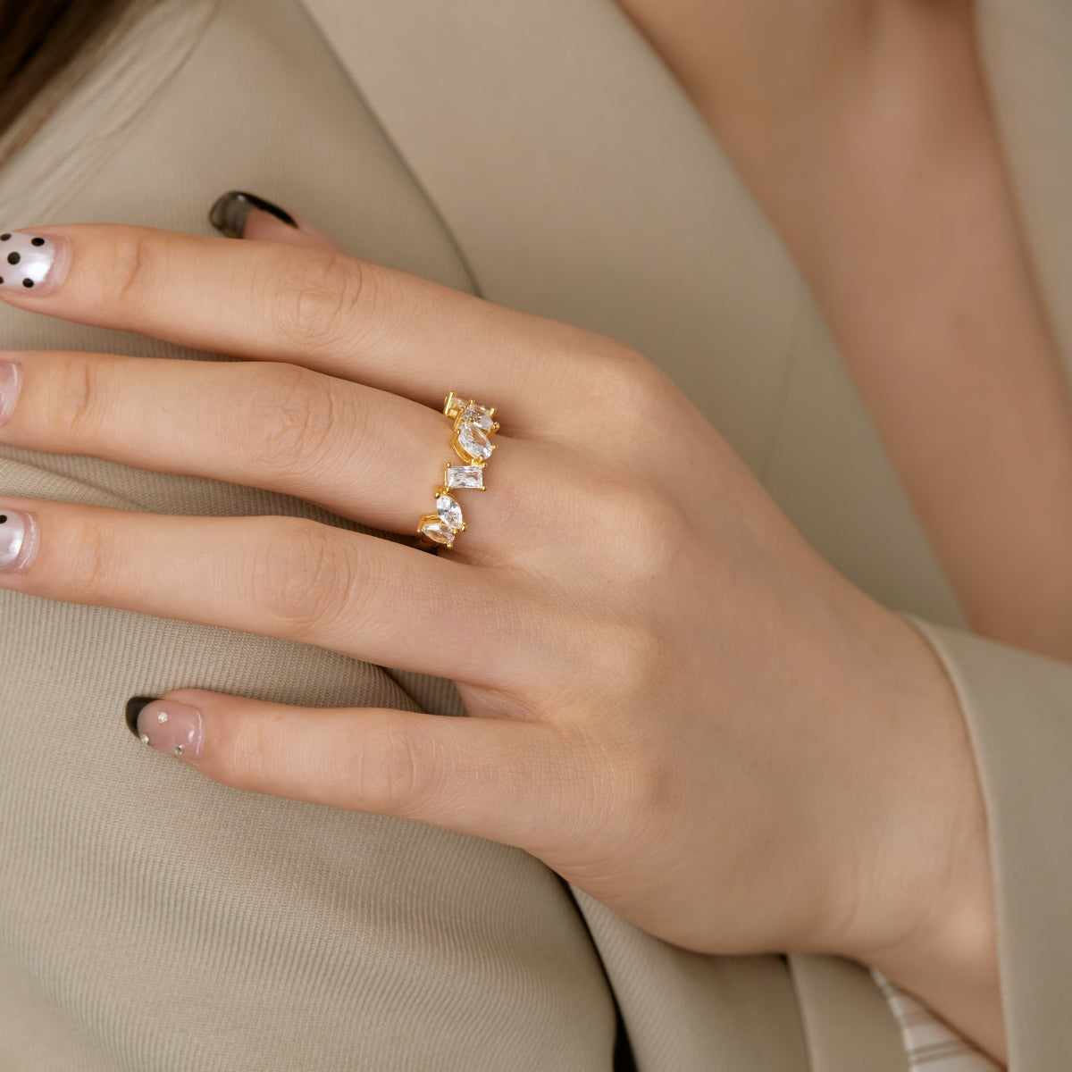 [LuckyStar]Delicate Multi Cut Ring