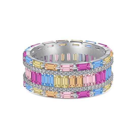 [LuckyStar]Dazzling Colorful Radiant Cut Party Ring